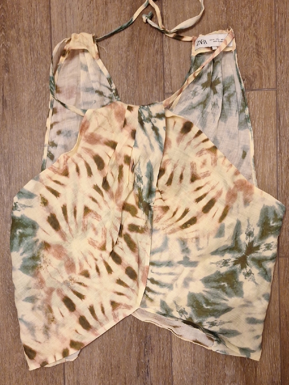 ZARA CROP TOP M ramia(linen) material